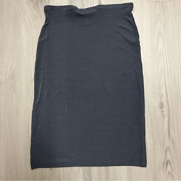 EUC vintage Y2K gray midi skirt with side slit. Size unmarked. See measurements - Picture 1 of 6